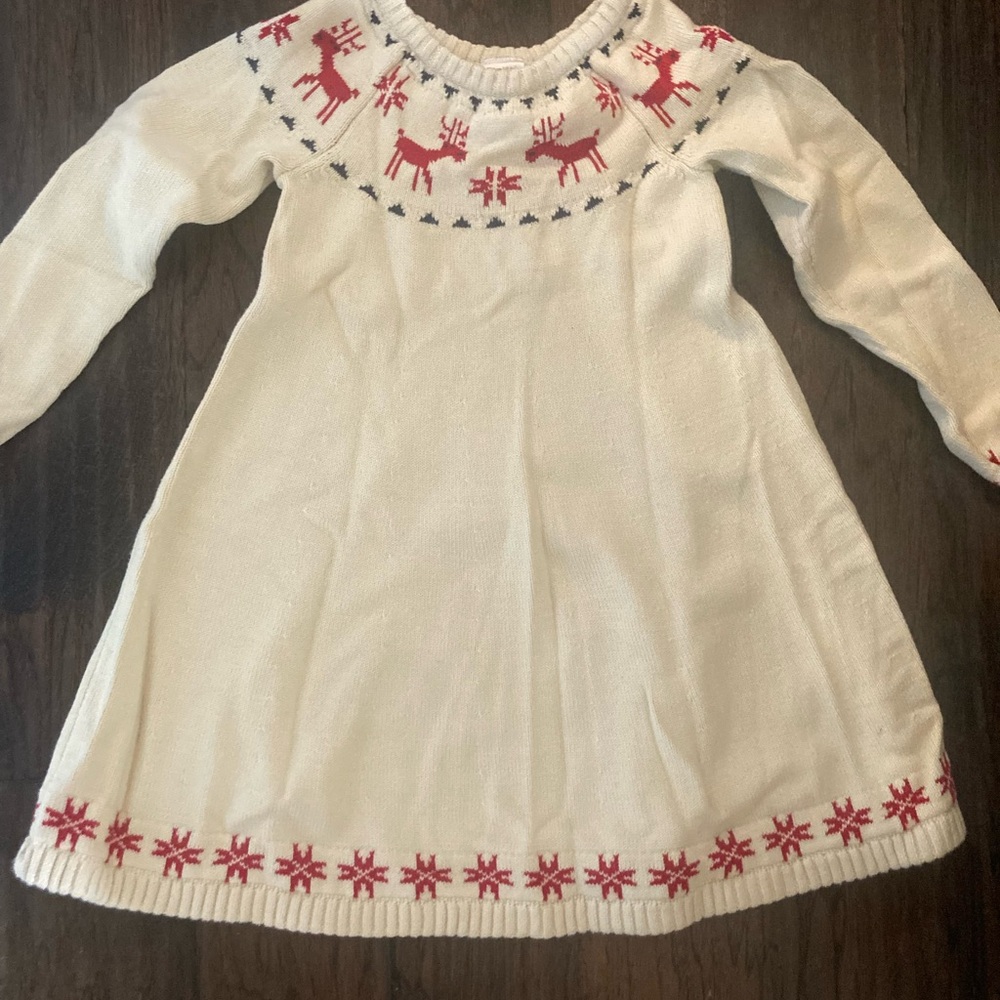 Hanna Andersson Dear Deer Sweater Dress Girls 6-7
